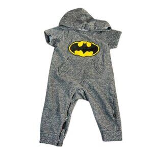 Batman Baby Grey‎ Hoodie Jumpsuit One Piece 6-9 months
